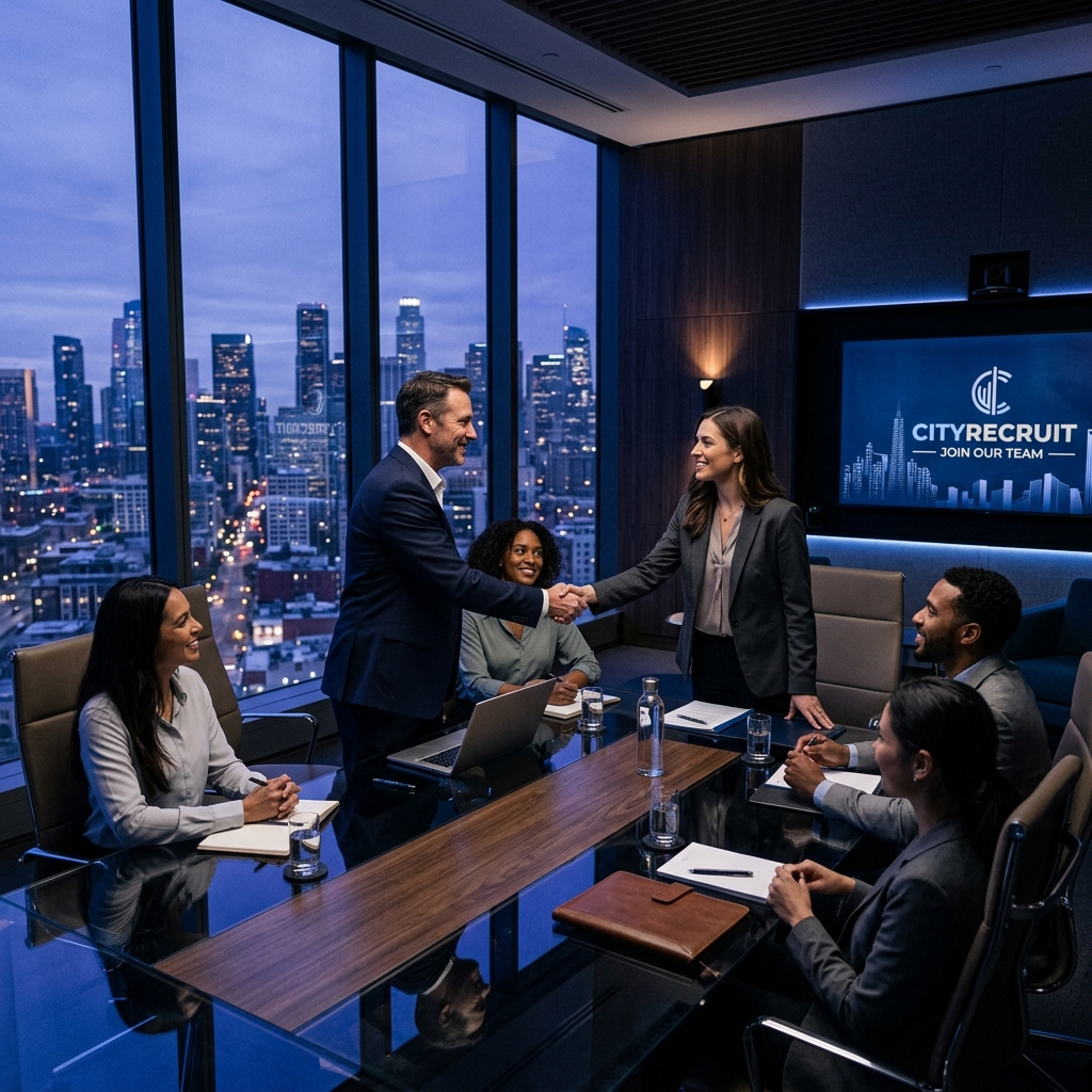 Business handshake recruitment